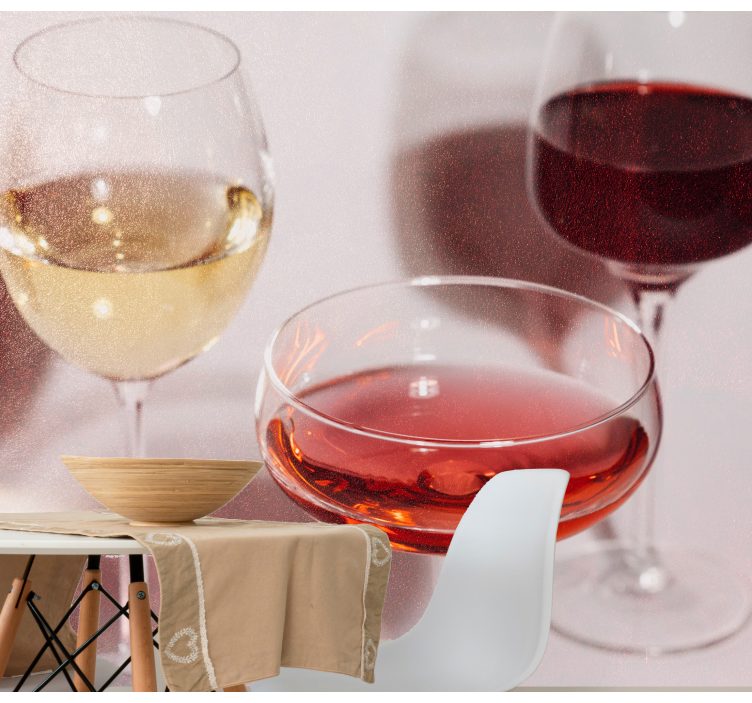 Tapisserie musique verres à vin élégants - TenStickers