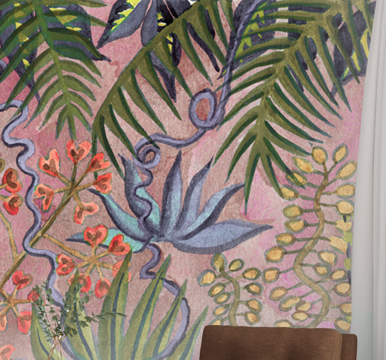 Tapisserie nature affichage de flore tropicale - TenStickers
