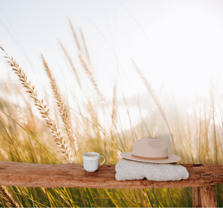 Tapisserie nature brise de graminées douces - TenStickers