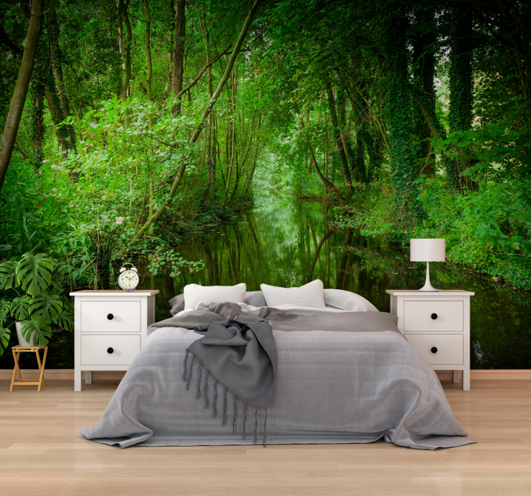 Tapisserie nature chemin de verdure enchanteur - TenStickers