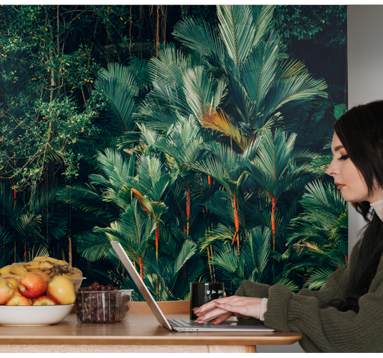 Tapisserie nature feuillage de palmier exotique - TenStickers