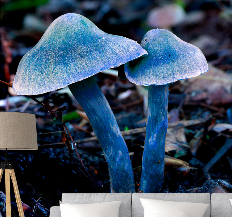 Tapisserie nature formes de champignons uniques - TenStickers