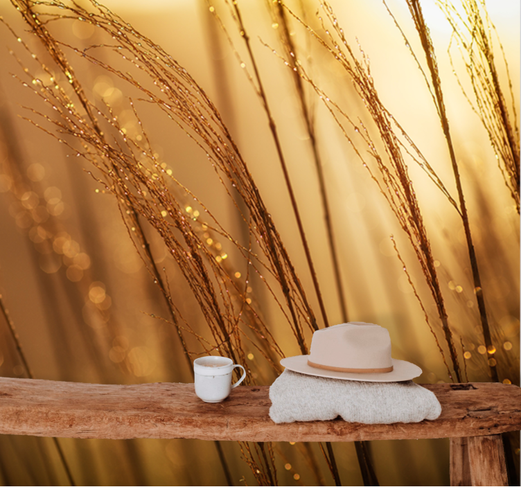 Tapisserie nature herbe dorée douce - TenStickers