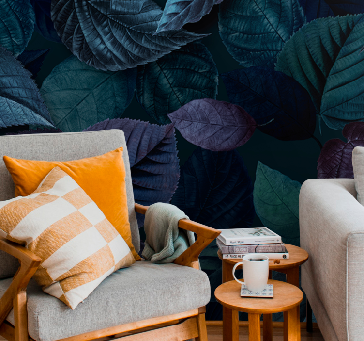 Tapisserie nature motifs de feuilles douces - TenStickers