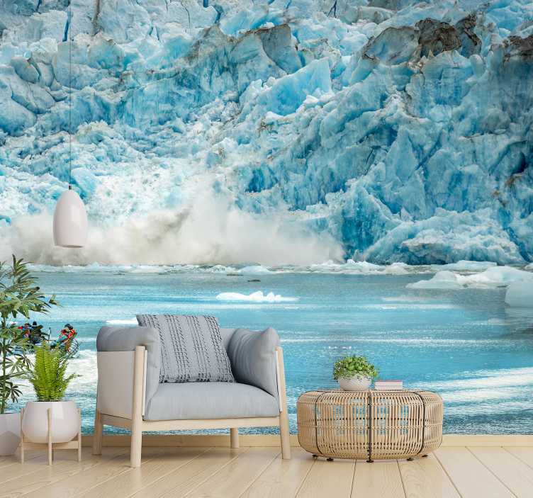 Tapisserie nature panorama de glace glaciaire - TenStickers