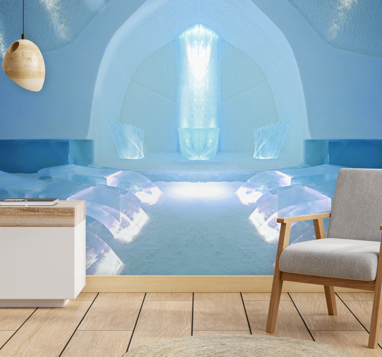 Tapisserie nature sanctuaire de cristaux de glace - TenStickers