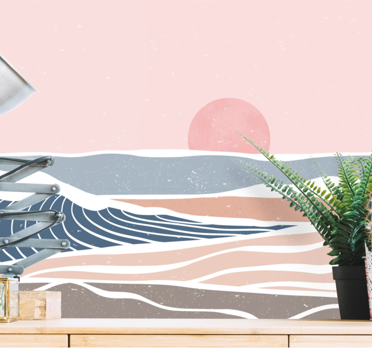 Tapisserie nature scène côtière sereine - TenStickers