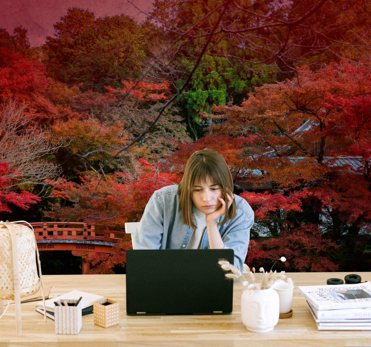 Tapisserie nature sérénité d'automne - TenStickers