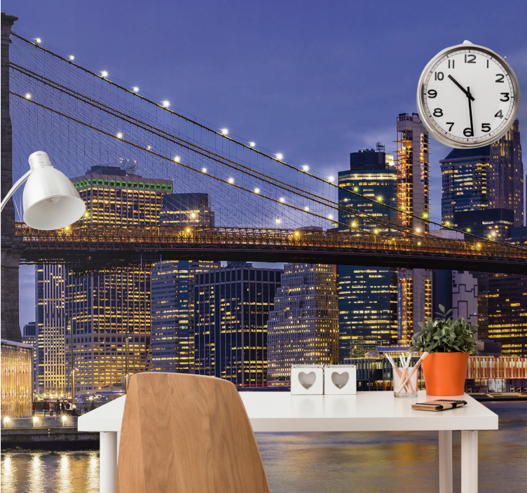 Tapisserie new york paysage du pont de brooklyn - TenStickers