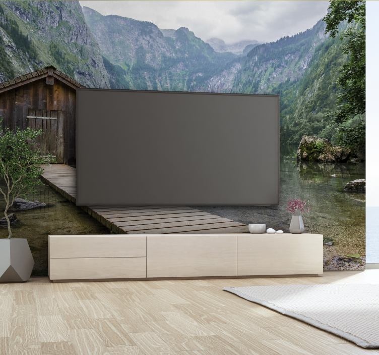 Tapisserie nature paysage serein du lac - TenStickers