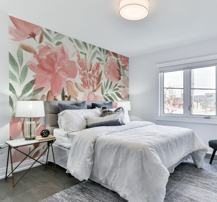 Tapisserie panoramique papier peint mural floral - TenStickers