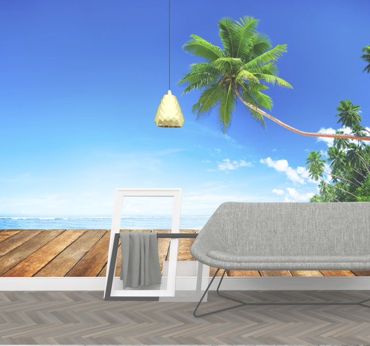 Tapisserie paysage bord de mer tropical - TenStickers
