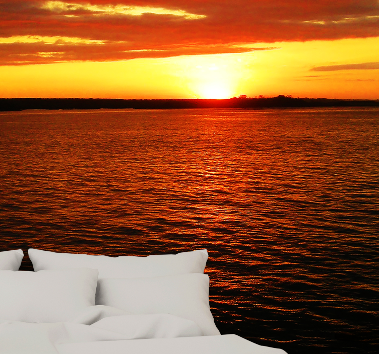 Tapisserie paysage crépuscule au-dessus de l'océan - TenStickers