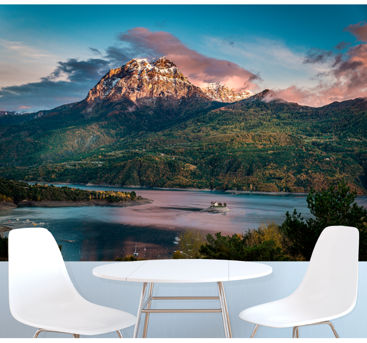 Tapisserie paysage grand paysage alpin - TenStickers