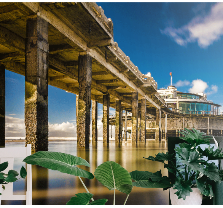 Tapisserie paysage sérénité de la jetée côtière - TenStickers