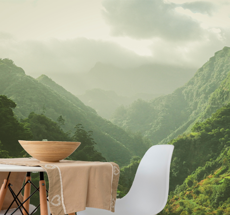 Tapisserie paysage vallée de montagne - TenStickers