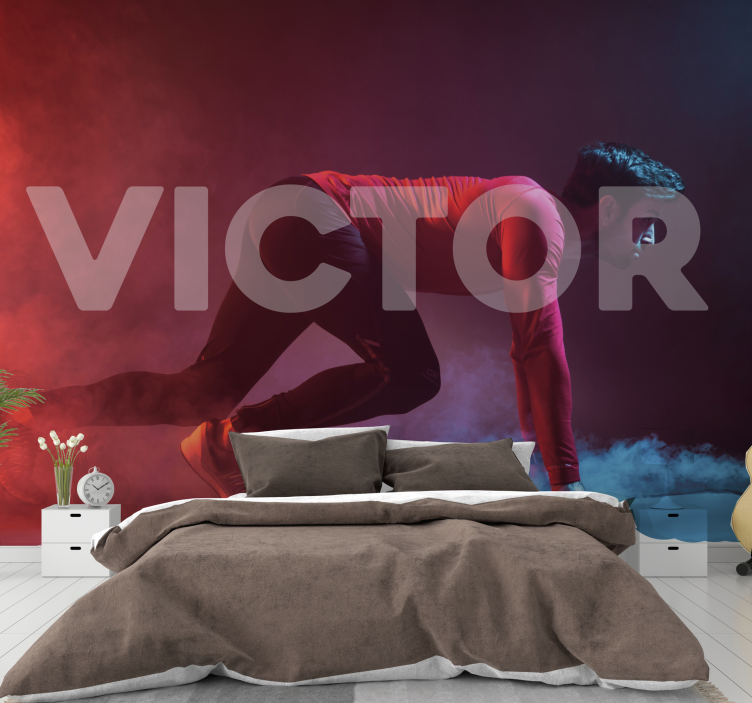 Tapisserie personnalisée silhouette de coureur dynamique - TenStickers