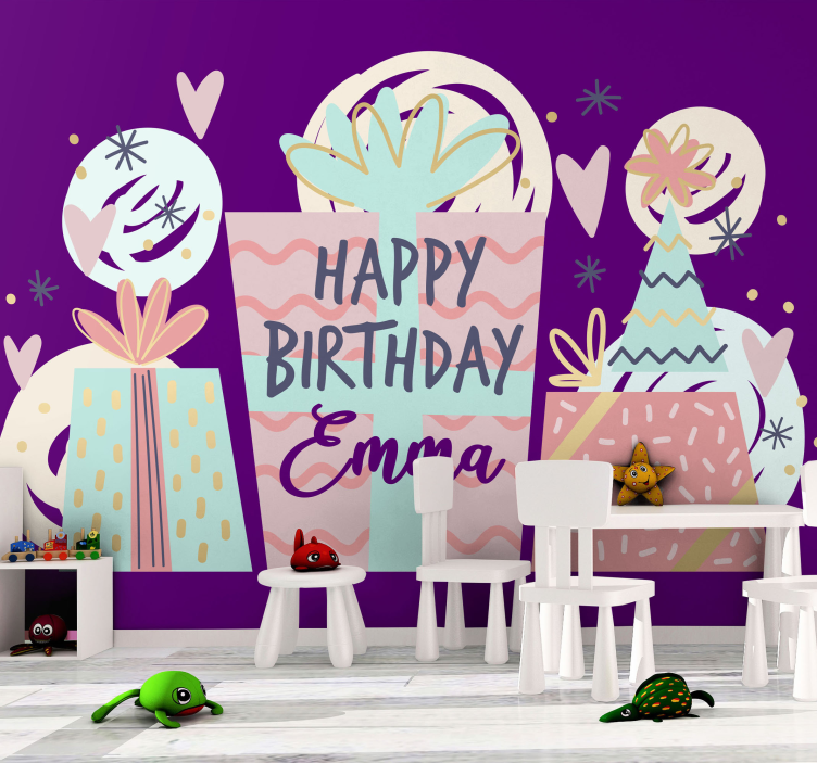 Tapisserie phrase cadeaux d'anniversaire célébration - TenStickers