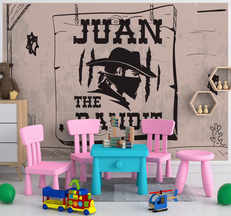 Tapisserie phrase thème bandit personnalisé - TenStickers