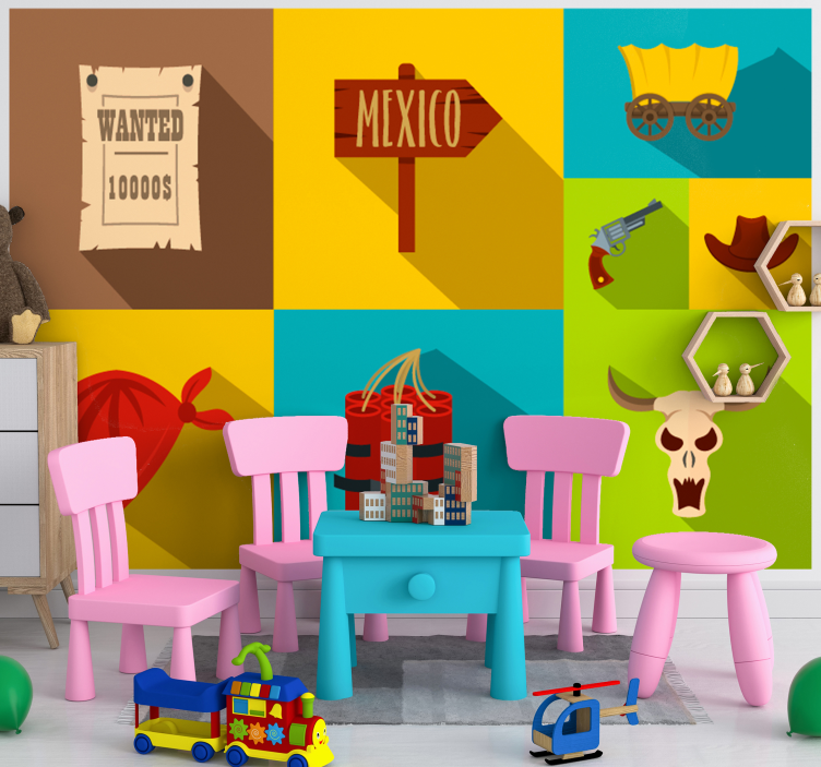 Tapisserie chambre enfant thème wanted mexique - TenStickers