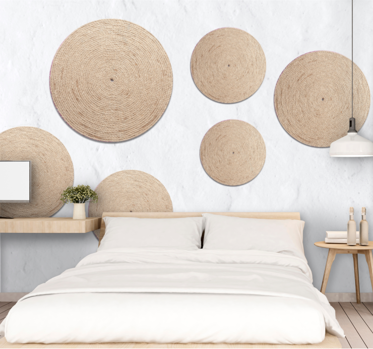 Tapisserie textures et motifs cercles naturels - TenStickers