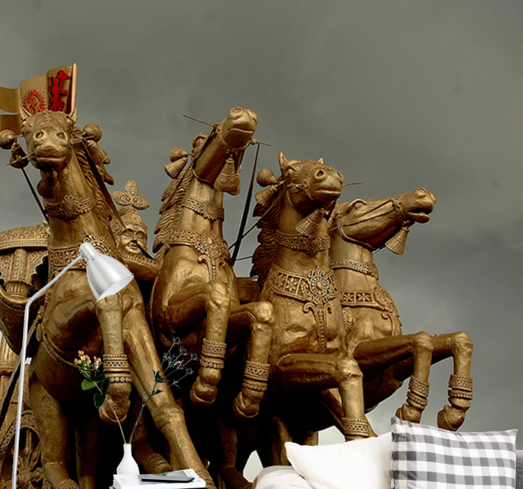 Tapisserie véhicules chevaux de chariot historiques - TenStickers