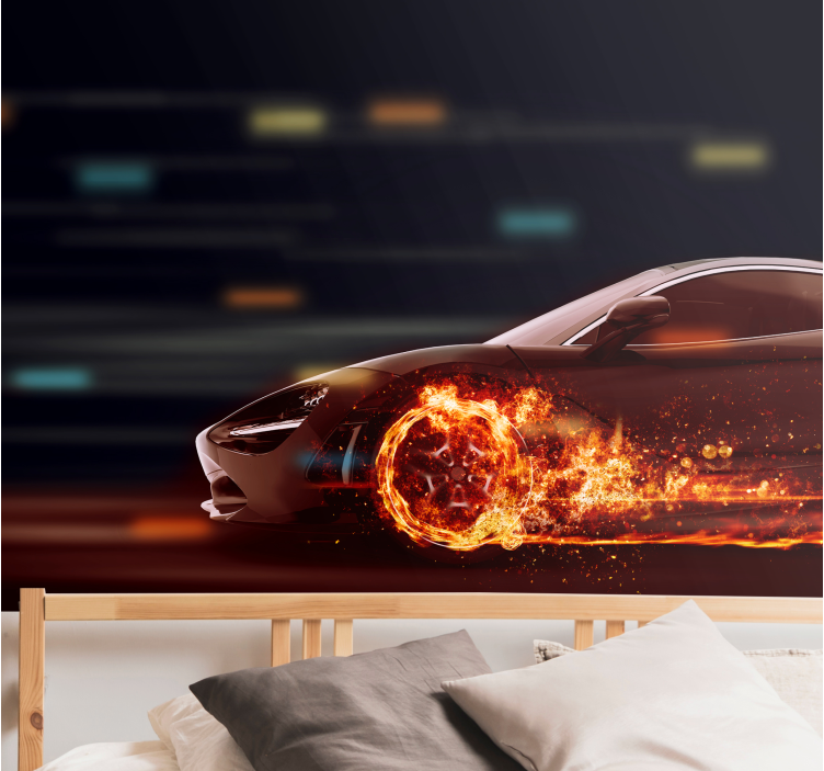 Tapisserie véhicules mouvement de course dynamique - TenStickers