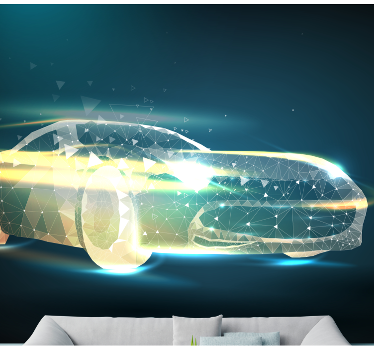 Tapisserie véhicules mouvement géométrique - TenStickers