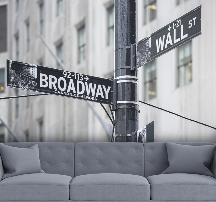 Tapisserie villes et pays broadway wall street - TenStickers