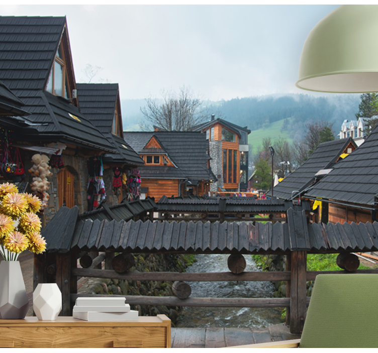 Tapisserie villes et pays charmant village alpin - TenStickers