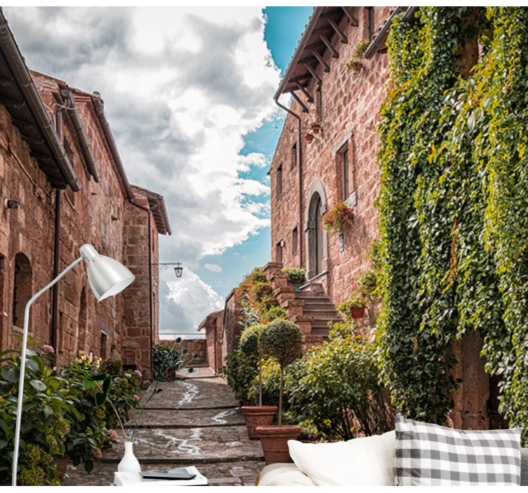 Tapisserie villes et pays charmante rue italienne - TenStickers