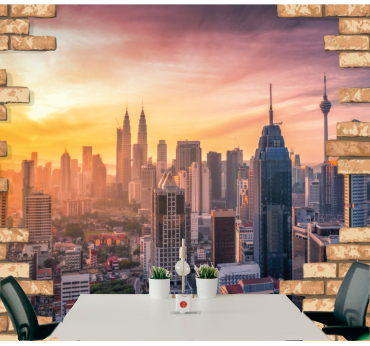 Tapisserie villes et pays kuala lumpur skyline - TenStickers