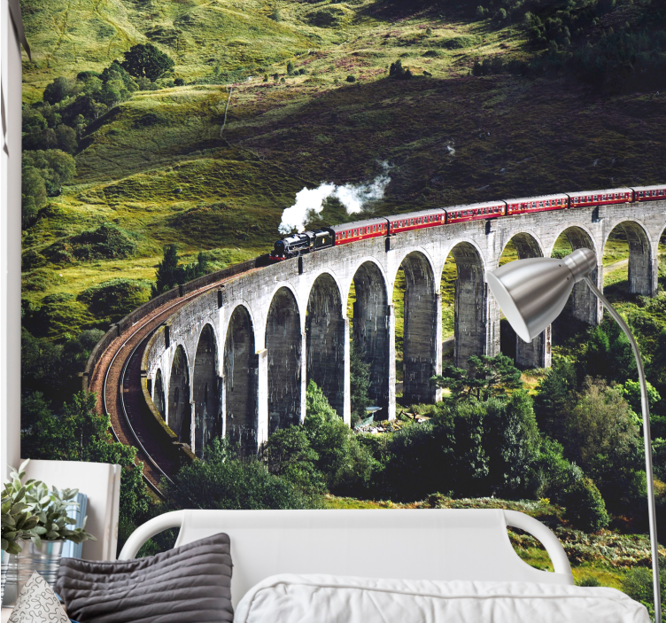 Tapisserie villes et pays pont ferroviaire emblématique - TenStickers