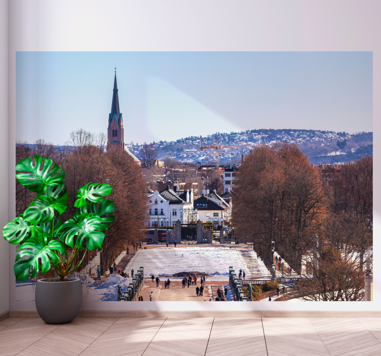 Tapisserie villes et pays rue pittoresque de la ville - TenStickers