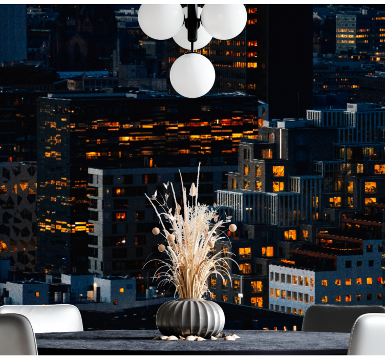 Tapisserie villes et pays soirées urbaines illuminées - TenStickers