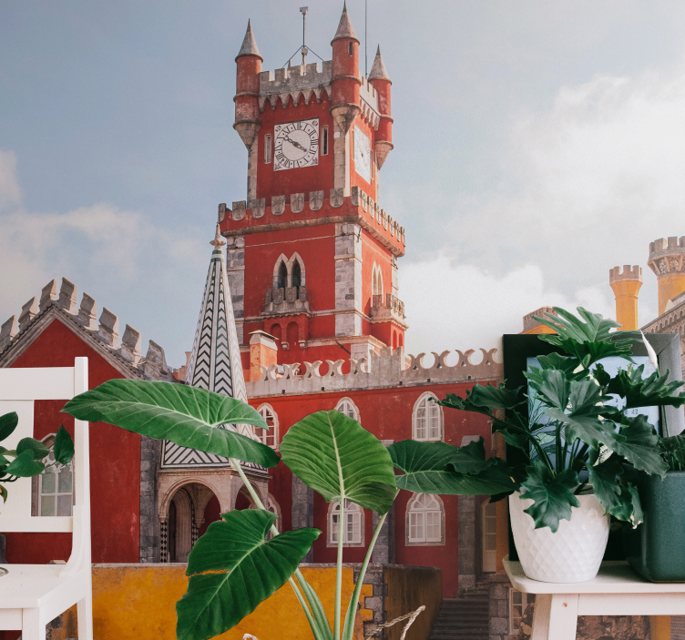 Tapisserie villes et pays tour rouge historique - TenStickers