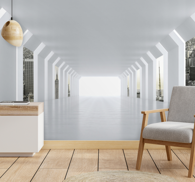 Tapisserie villes et pays vue de ville futuriste - TenStickers