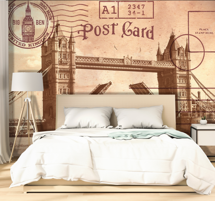 Tower bridge carte postale londres papier peint - TenStickers