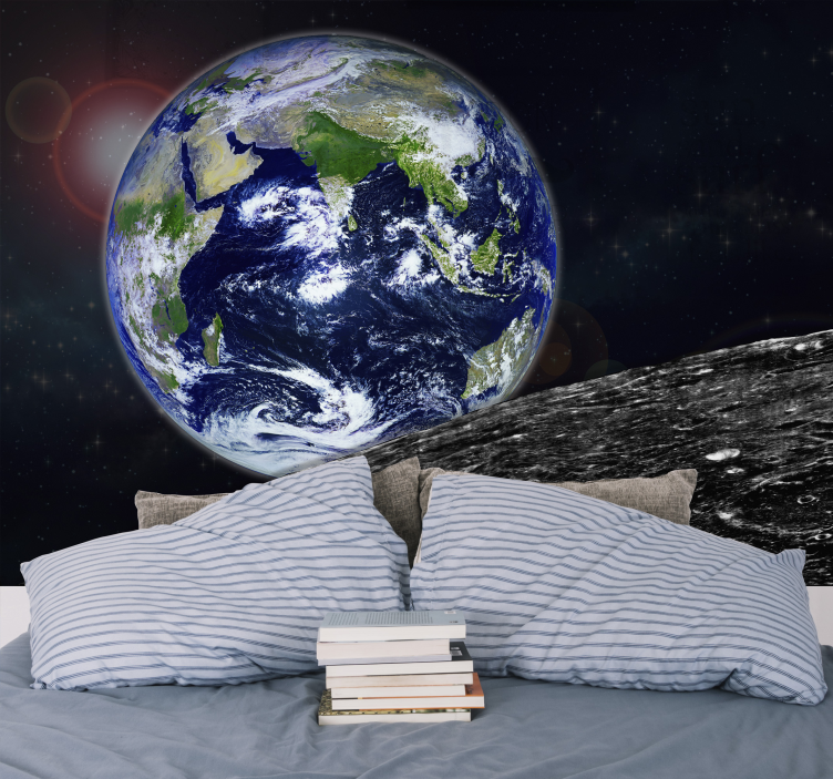 Vue de la peinture murale de l'espace de la terre - TenStickers