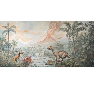 Tapisserie chambre enfant paysage jurassique - TenStickers