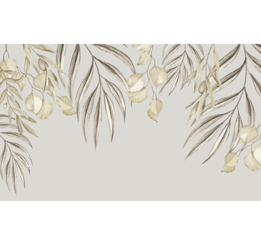 Tapisserie salle de bain palmier beige doux - TenStickers