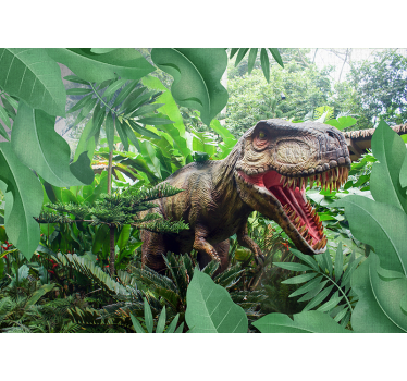 Tapisserie murale dinosaure t-rex dans la jungle - TenStickers