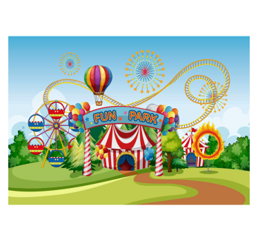 Tapisserie chambre enfant parc d'attractions - TenStickers