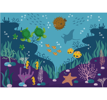 Tapisserie murale vie sous-marine - TenStickers