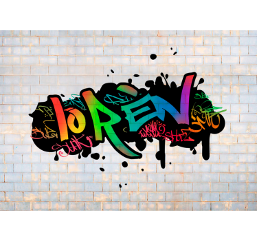 Papier peint personnalisé briques graffiti nom - TenStickers