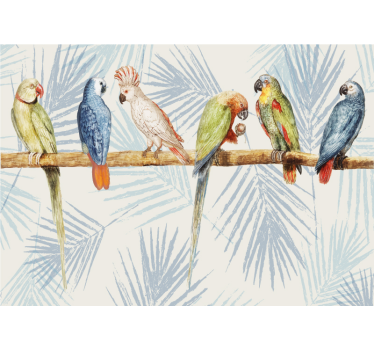 Papier peint mural perroquets de couleur pastel - TenStickers