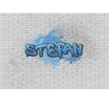 Papier peint chambre ado graffiti bleu - TenStickers