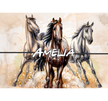 Photo murale d'animaux Trois chevaux illustrés - TenStickers