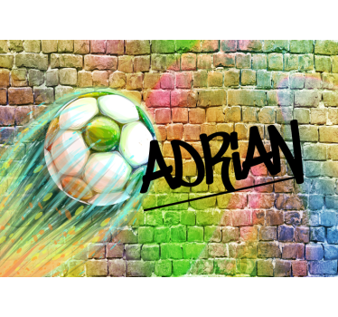 Papier peint football brique colorée - TenStickers