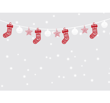 Tapisserie noel guirlandes de bas de noël - TenStickers